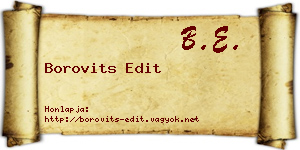 Borovits Edit névjegykártya